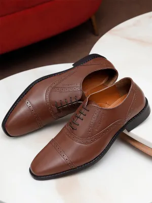 Italian Leather Oxford Russet Tan Shoes for Men